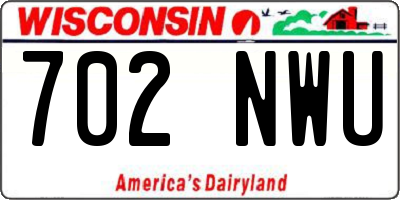 WI license plate 702NWU