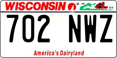 WI license plate 702NWZ