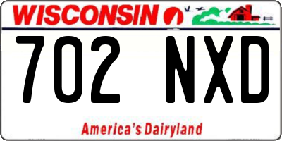 WI license plate 702NXD