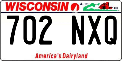 WI license plate 702NXQ