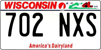 WI license plate 702NXS