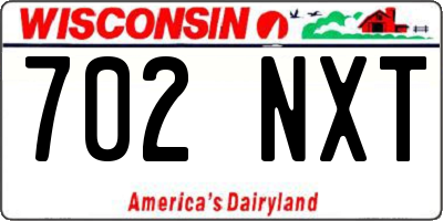 WI license plate 702NXT