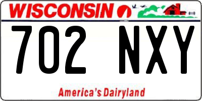 WI license plate 702NXY
