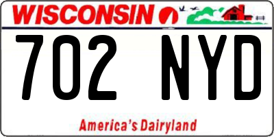 WI license plate 702NYD