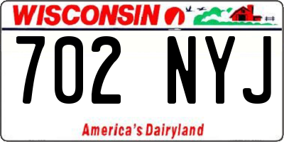 WI license plate 702NYJ