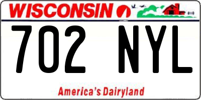 WI license plate 702NYL