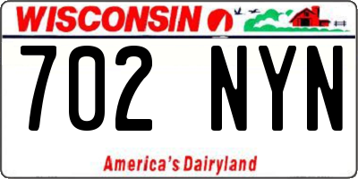 WI license plate 702NYN