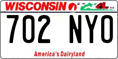 WI license plate 702NYO