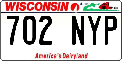 WI license plate 702NYP