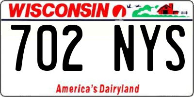 WI license plate 702NYS