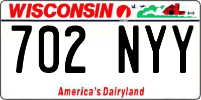 WI license plate 702NYY