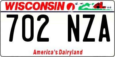 WI license plate 702NZA