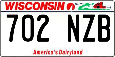 WI license plate 702NZB