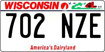 WI license plate 702NZE