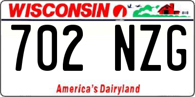 WI license plate 702NZG