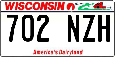 WI license plate 702NZH