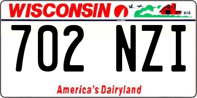 WI license plate 702NZI