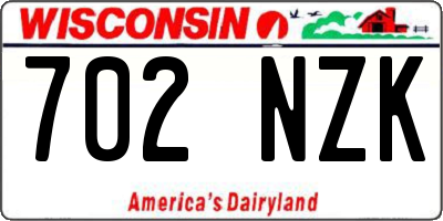 WI license plate 702NZK