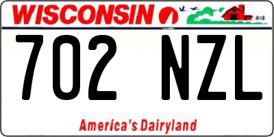WI license plate 702NZL