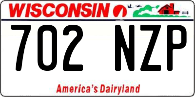 WI license plate 702NZP