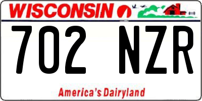 WI license plate 702NZR