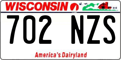 WI license plate 702NZS