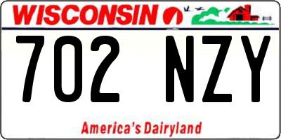 WI license plate 702NZY