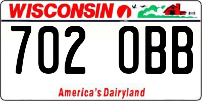 WI license plate 702OBB