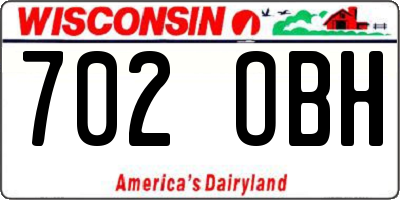 WI license plate 702OBH