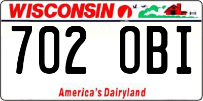 WI license plate 702OBI