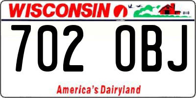 WI license plate 702OBJ