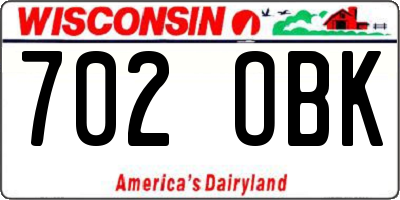 WI license plate 702OBK