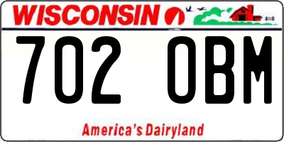 WI license plate 702OBM