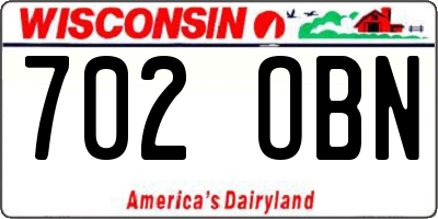 WI license plate 702OBN