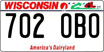 WI license plate 702OBO