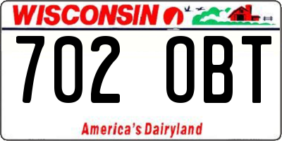 WI license plate 702OBT