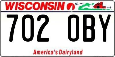 WI license plate 702OBY