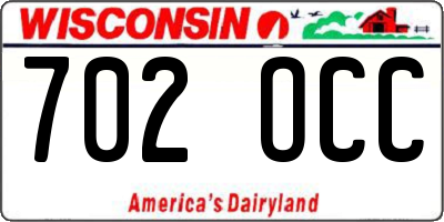 WI license plate 702OCC
