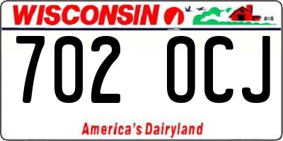WI license plate 702OCJ
