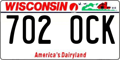 WI license plate 702OCK