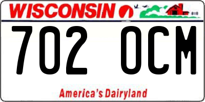 WI license plate 702OCM