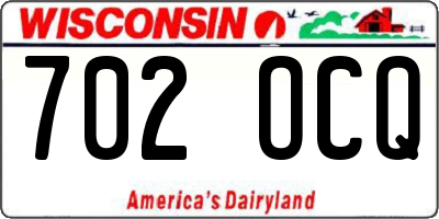 WI license plate 702OCQ