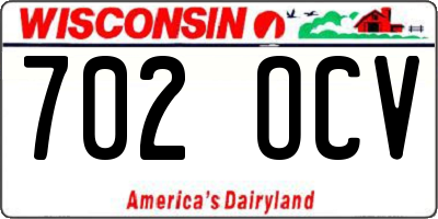 WI license plate 702OCV