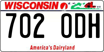 WI license plate 702ODH