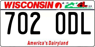 WI license plate 702ODL