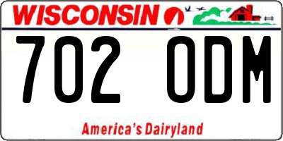 WI license plate 702ODM