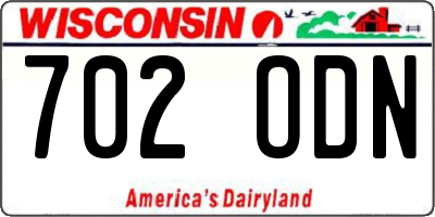 WI license plate 702ODN