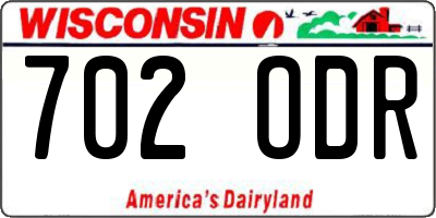 WI license plate 702ODR