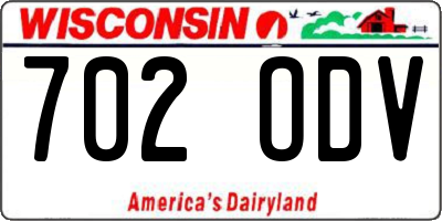 WI license plate 702ODV