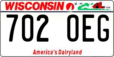 WI license plate 702OEG